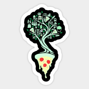 Pizza Fast Food Tree Of Life Yoga Celtic Viking Yggdrasil Sticker